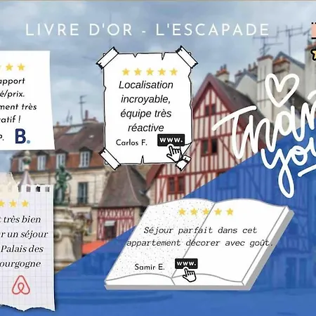 아파트 L'escapade - Centre Historique I Spacieux & Moderne 디종